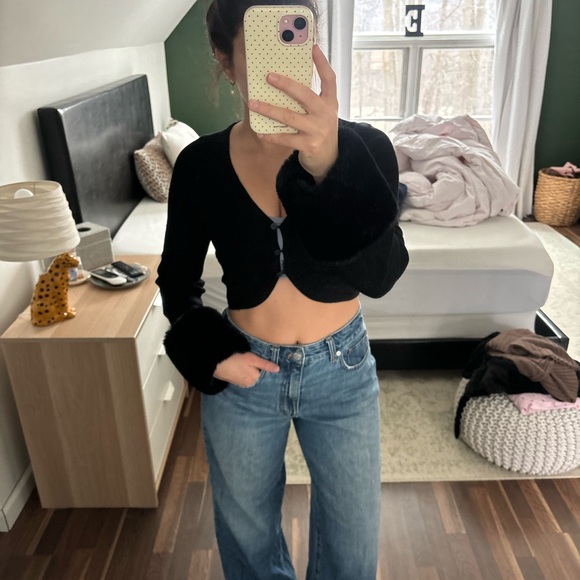 NWT Maeve anthropology fuzzy cuff micro cardigan - Picture 4 of 8